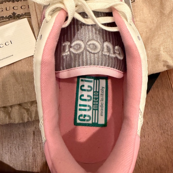 Gucci Women's Pink and Gray Sneakers - Picture 9 of 16